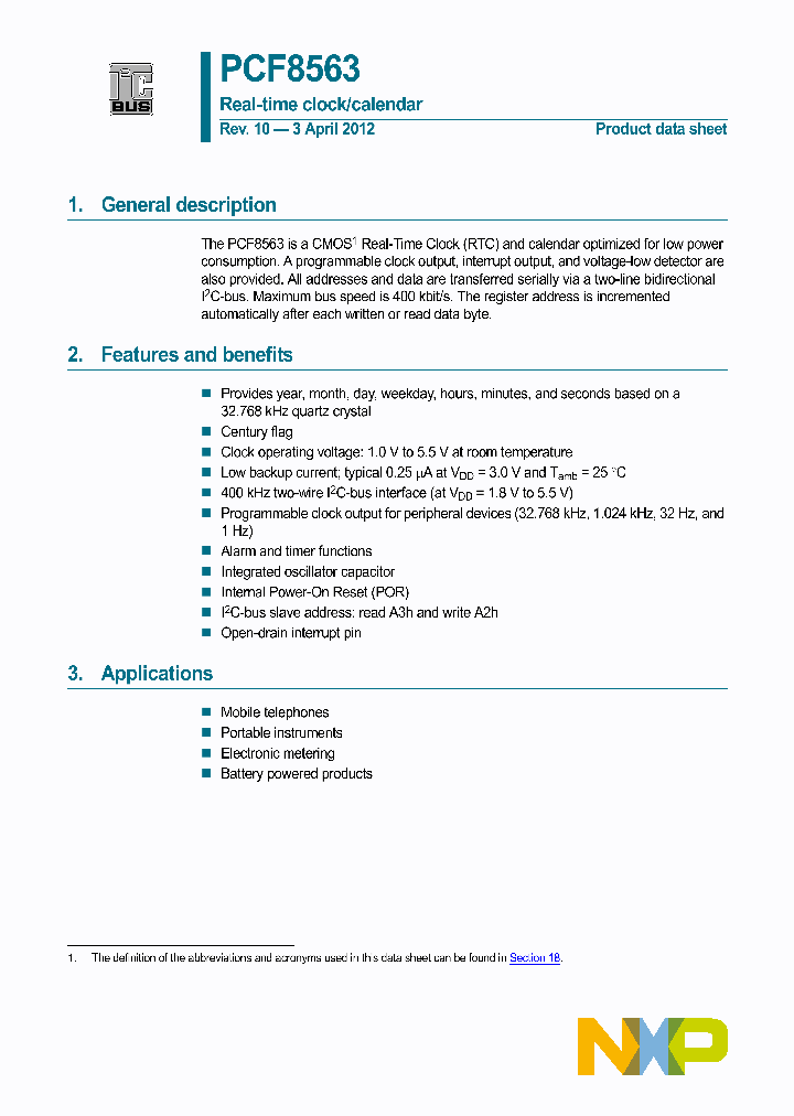 PCF8563BS4_7217778.PDF Datasheet