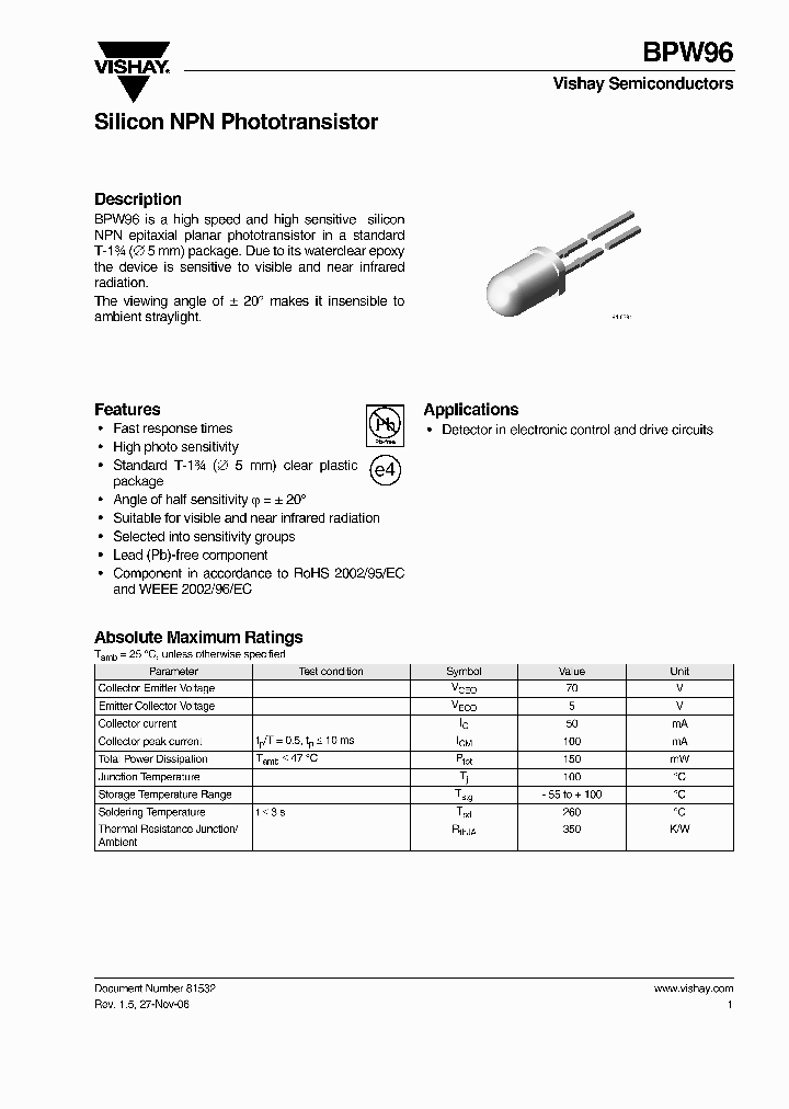 BPW96_7221758.PDF Datasheet