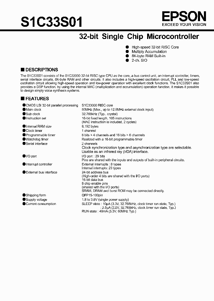 S1C33S01_7224194.PDF Datasheet