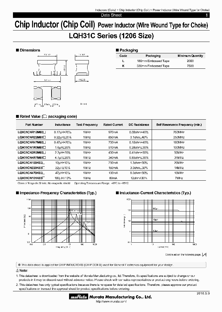 LQH31CN100K03_7226098.PDF Datasheet