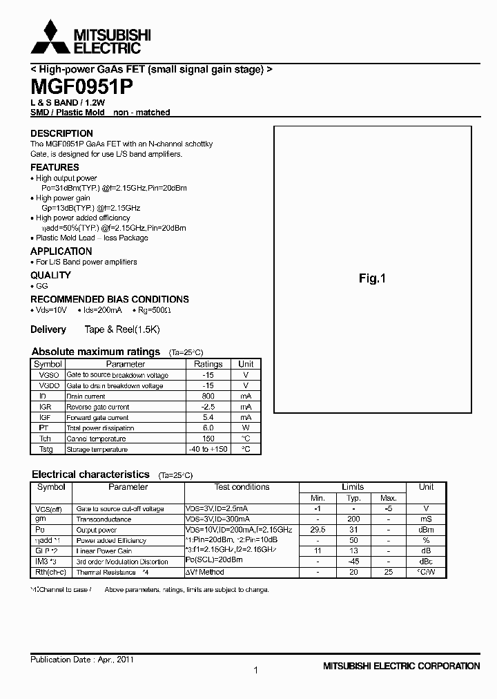 MGF0951P_7231261.PDF Datasheet