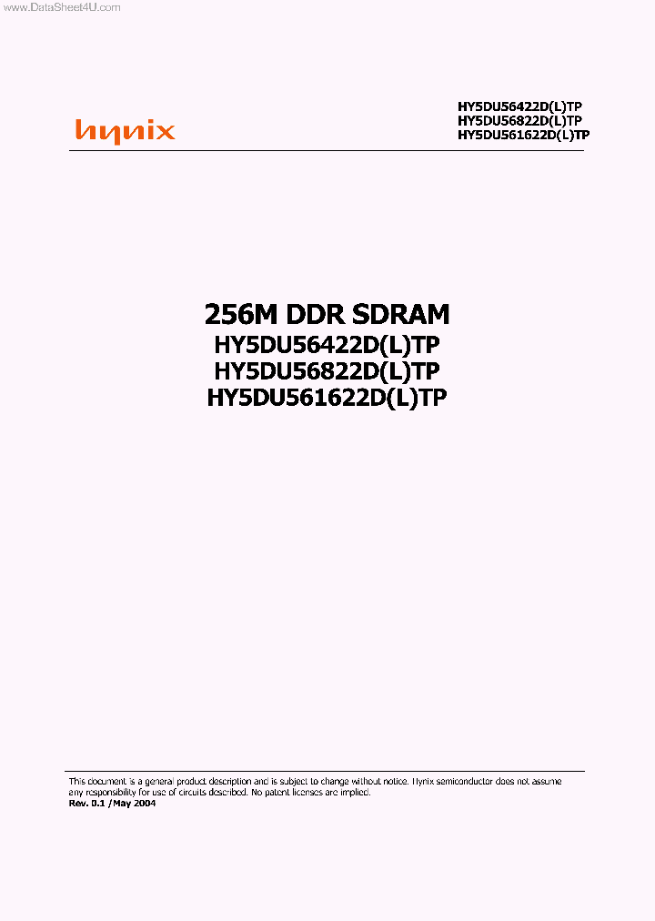 HY5DU561622DTP_7233927.PDF Datasheet