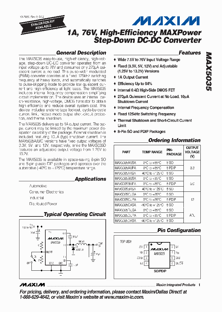 MAX5035DASA-T_7234929.PDF Datasheet