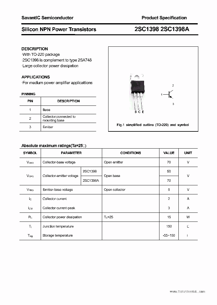 2SC1398A_7235277.PDF Datasheet