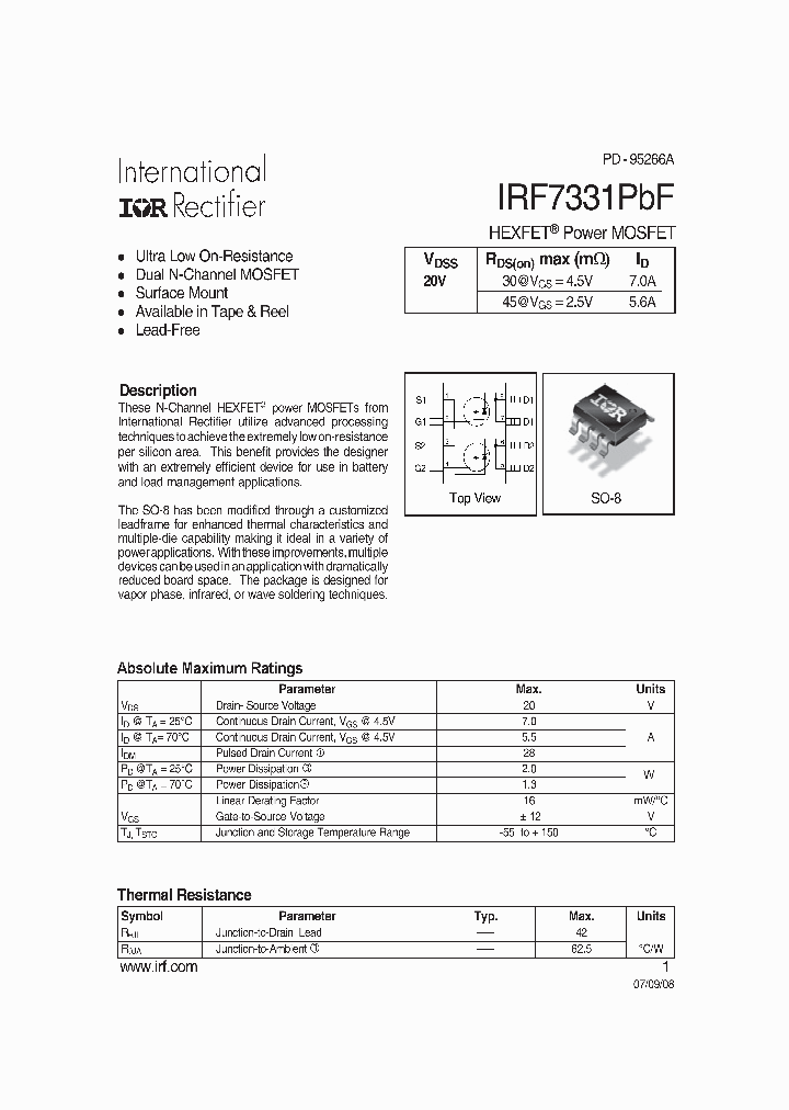 IRF7331PBF_7239590.PDF Datasheet
