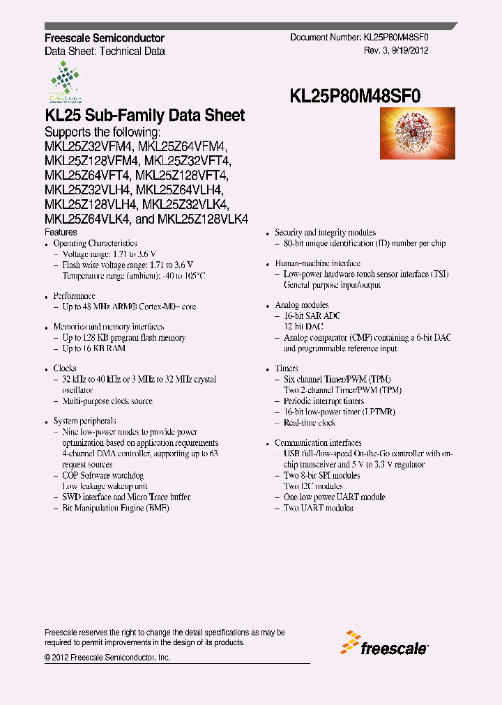 MKL25Z128VLK4_7240856.PDF Datasheet