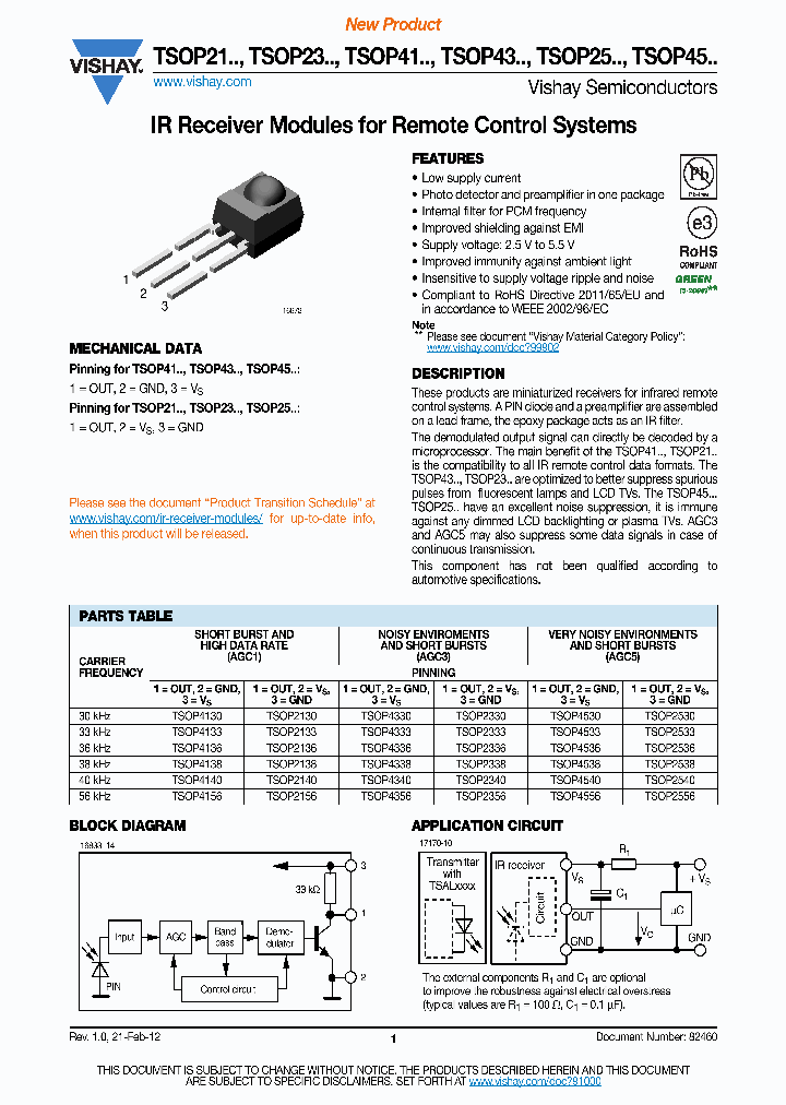 TSOP2330_7246864.PDF Datasheet