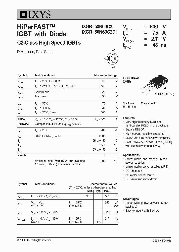 IXGR50N60C2_7247972.PDF Datasheet
