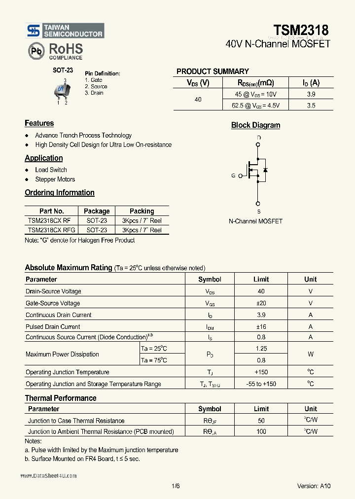 TSM2318_7249662.PDF Datasheet