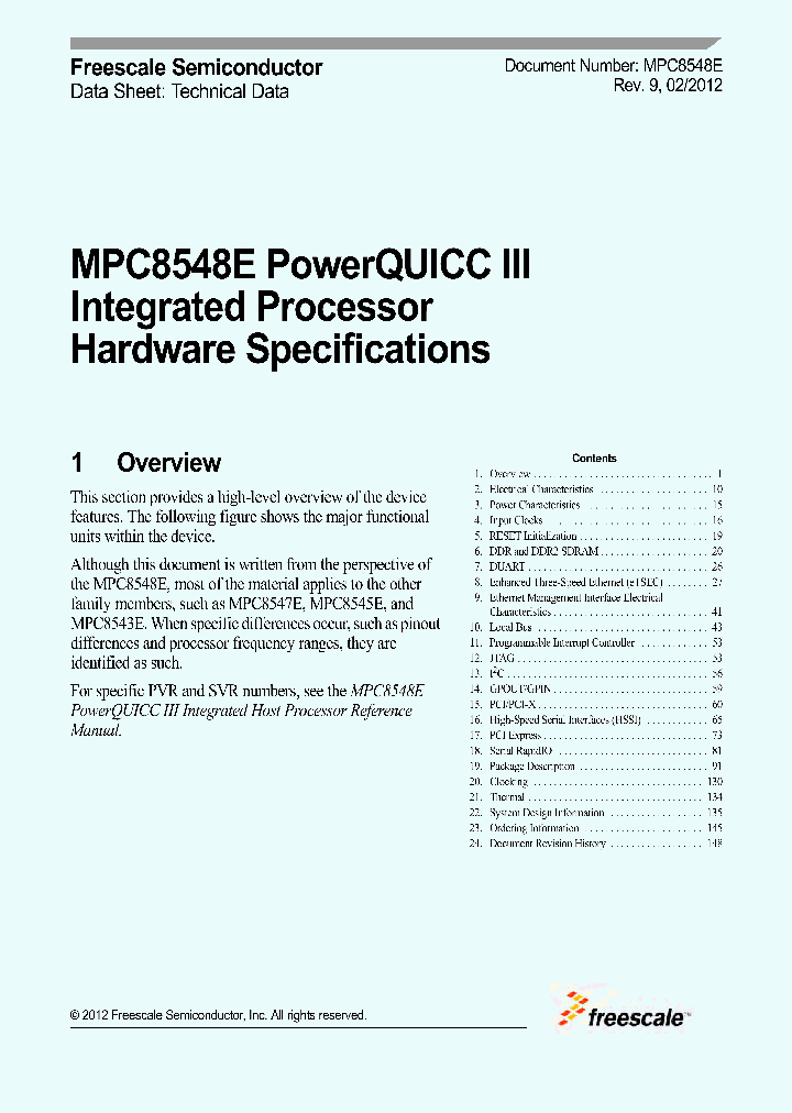 MPC8548ECHXATHA_7250603.PDF Datasheet
