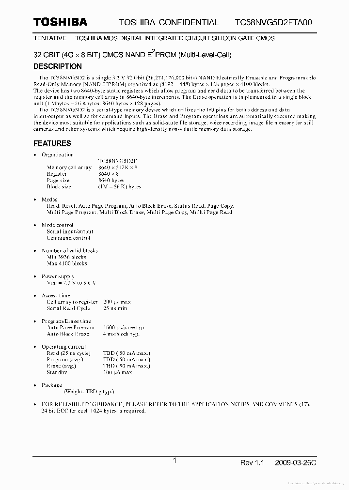 TC58NVG5D2FTA00_7250902.PDF Datasheet