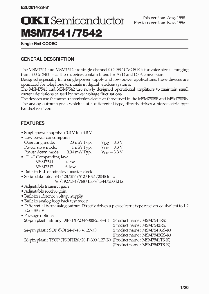 MSM7542_7257838.PDF Datasheet