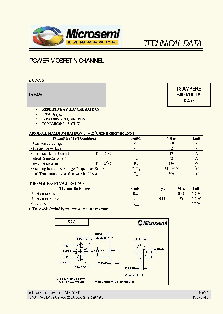 IRF450_7260509.PDF Datasheet