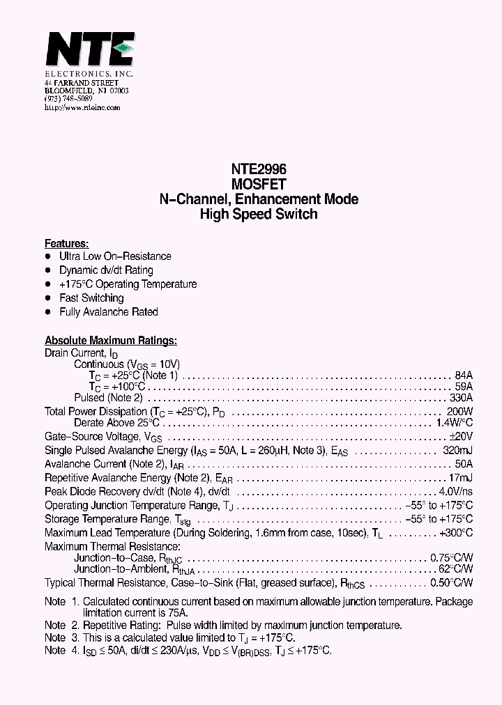 NTE2996_7263462.PDF Datasheet