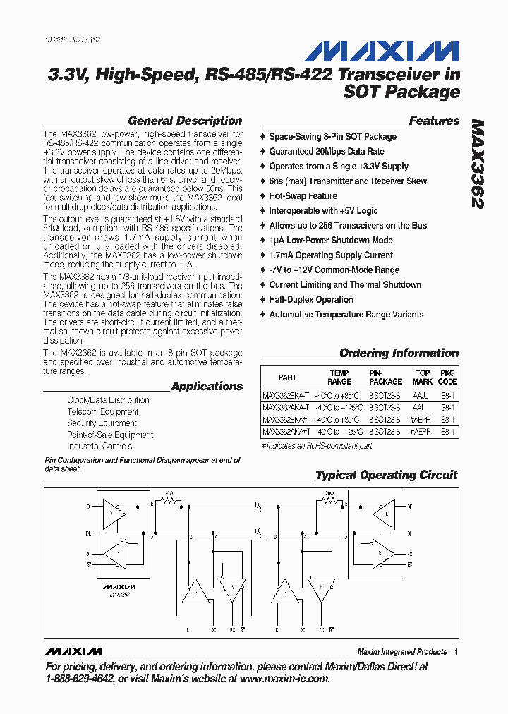 MAX3362AKAT_7268463.PDF Datasheet
