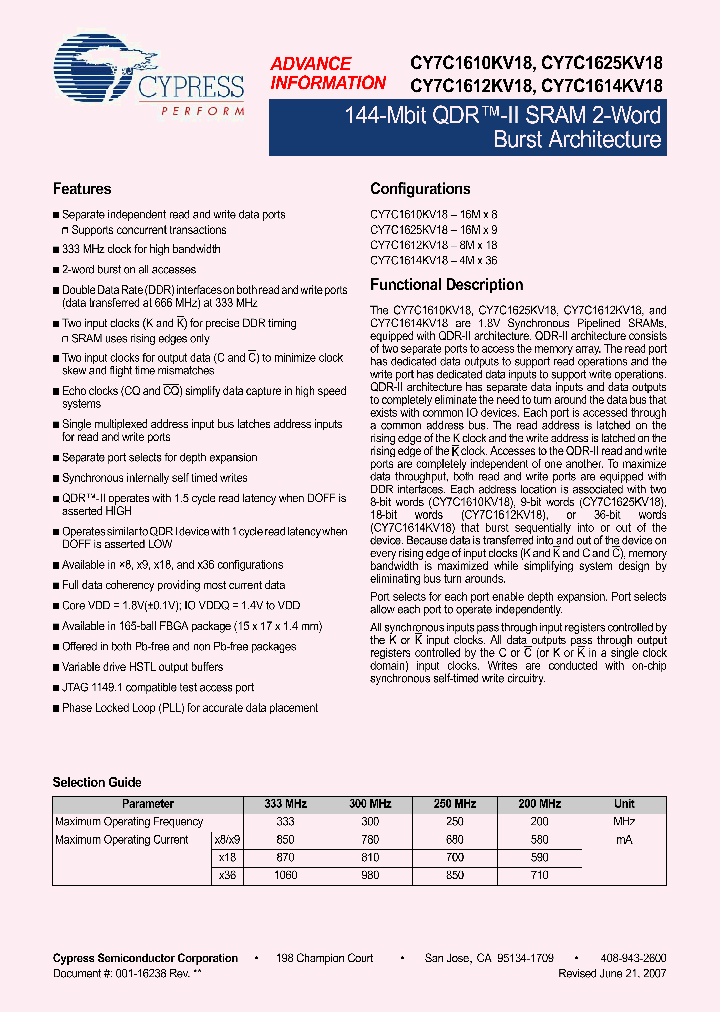 CY7C1614KV18-250BZXC_7282263.PDF Datasheet