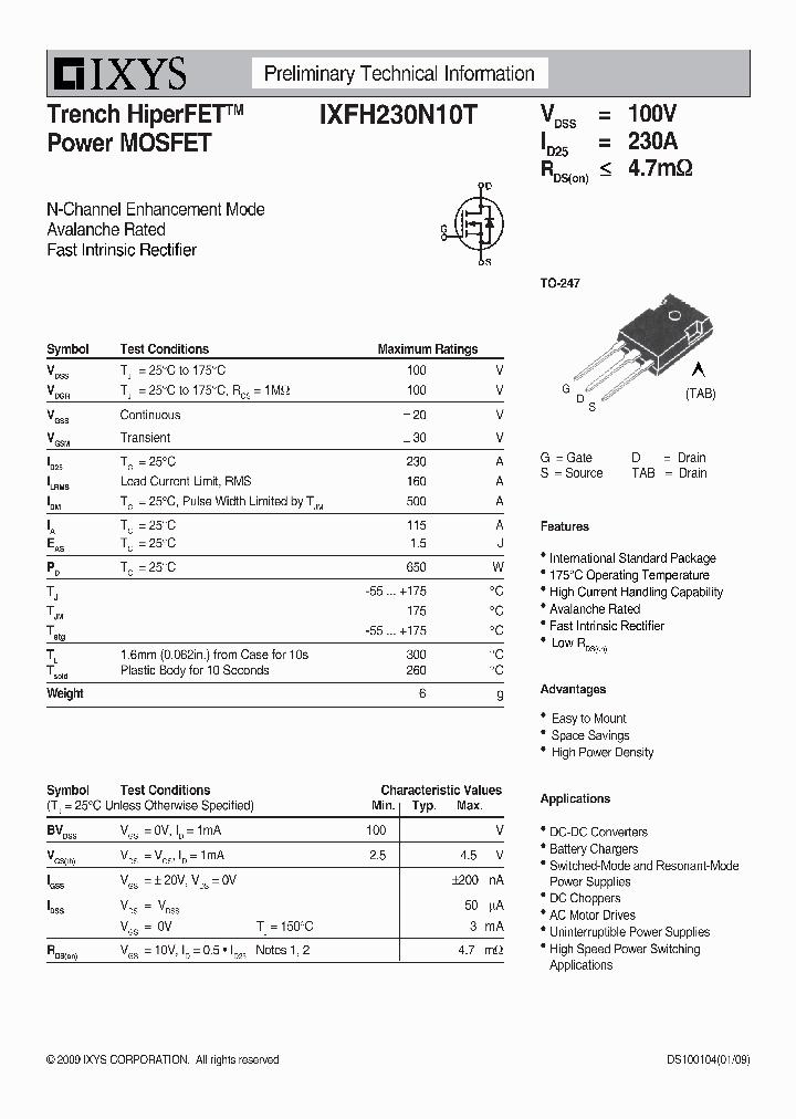 IXFH230N10T_7290991.PDF Datasheet