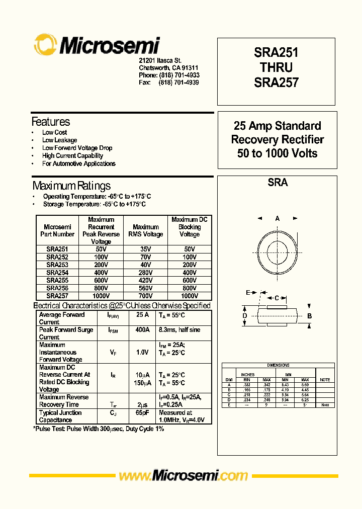 SRA255_7291589.PDF Datasheet