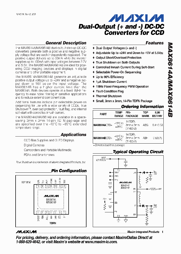 MAX8614AETD_7292798.PDF Datasheet