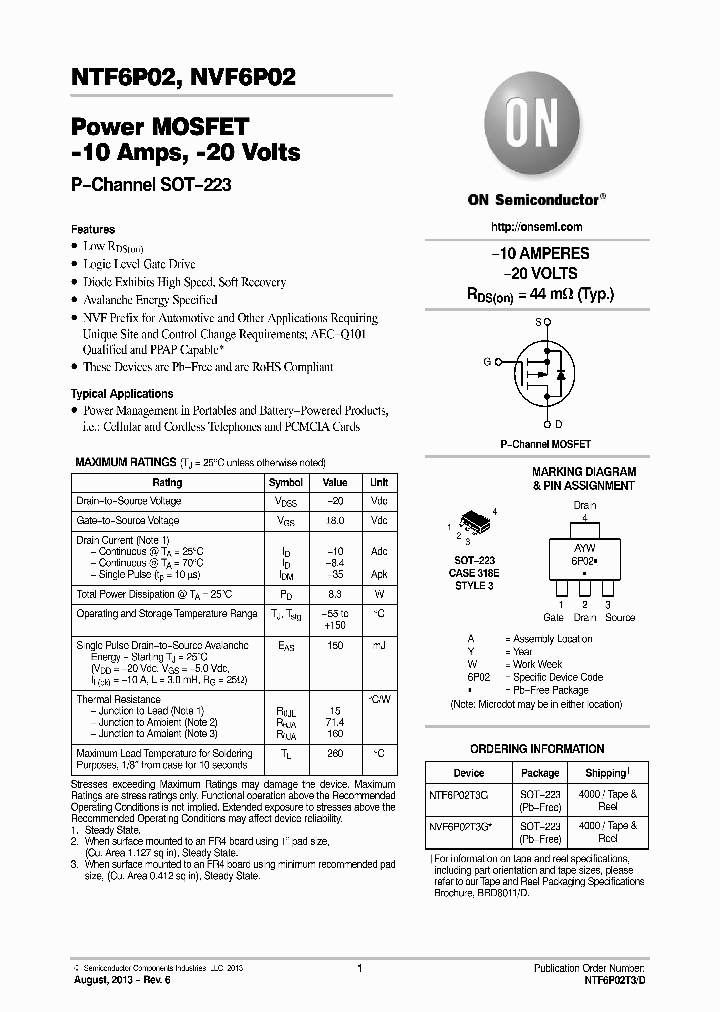 NVF6P02T3G_7315159.PDF Datasheet