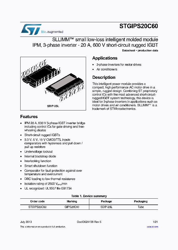 STGIPS20C60_7316921.PDF Datasheet