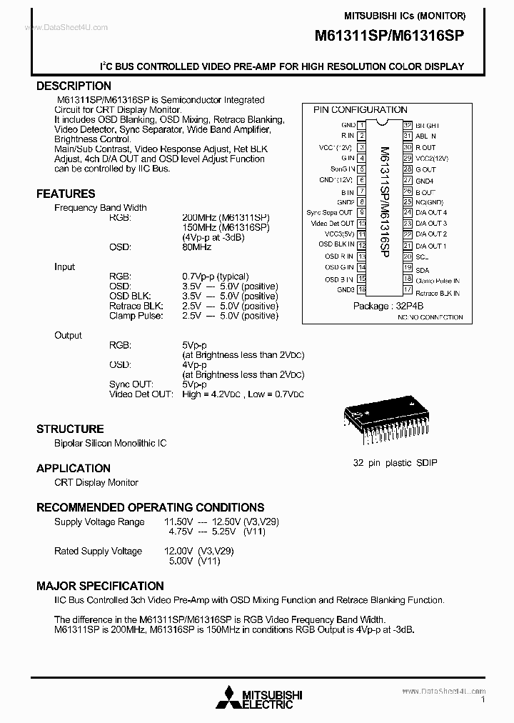 M61316SP_7324496.PDF Datasheet
