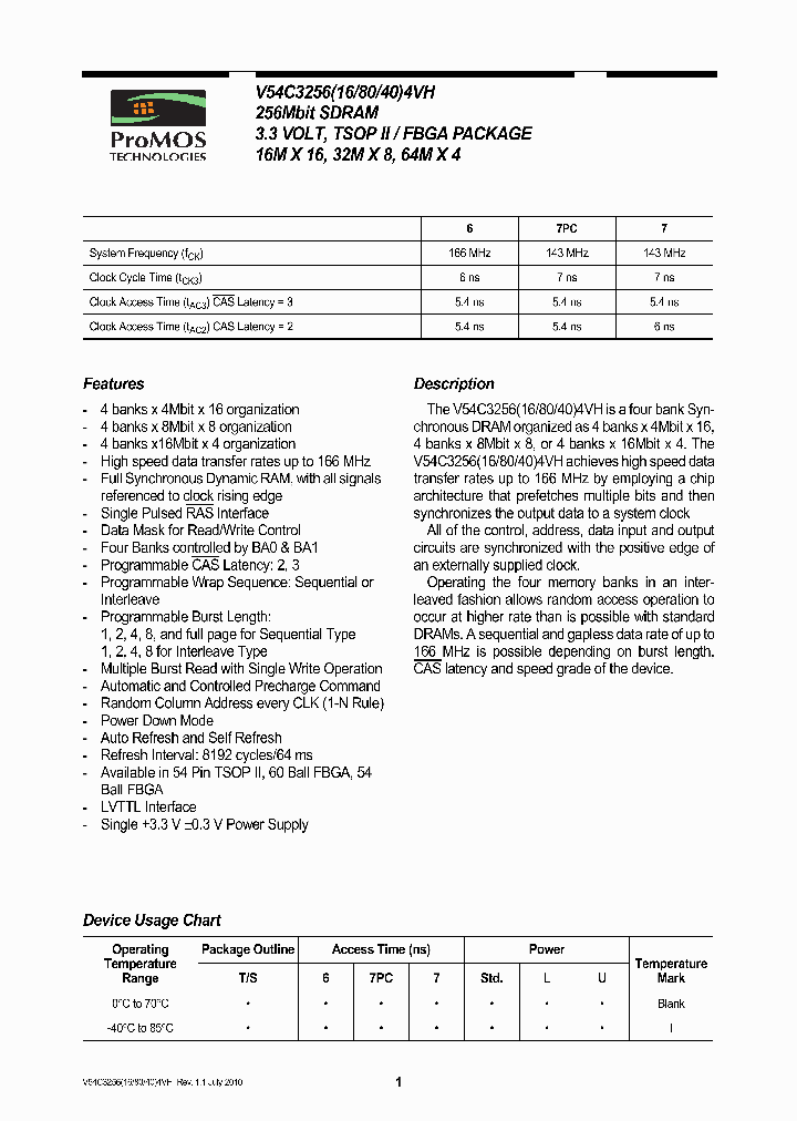 V54C3256164VHUJ7I_7328496.PDF Datasheet