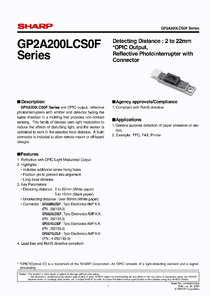 GP2A200LCSCF_7330741.PDF Datasheet