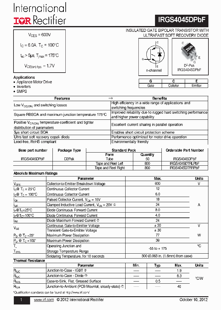 IRGS4045DPBF_7331340.PDF Datasheet
