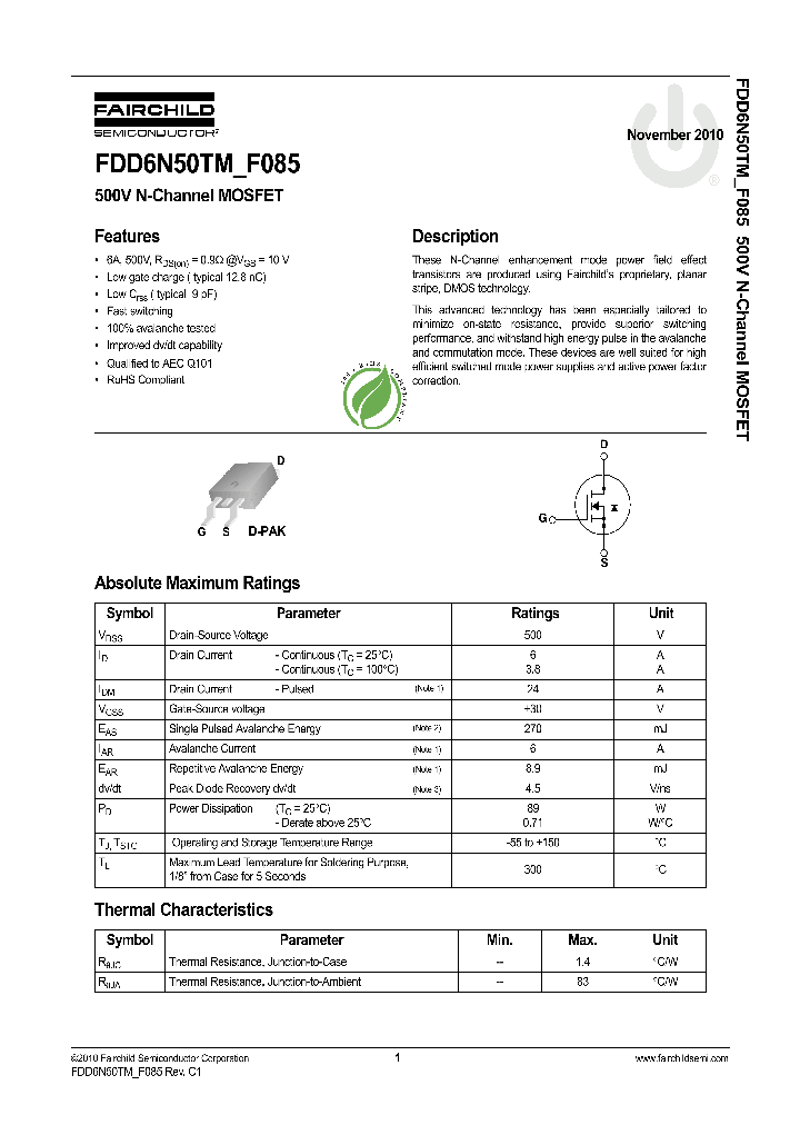 FDD6N50TM10_7333794.PDF Datasheet
