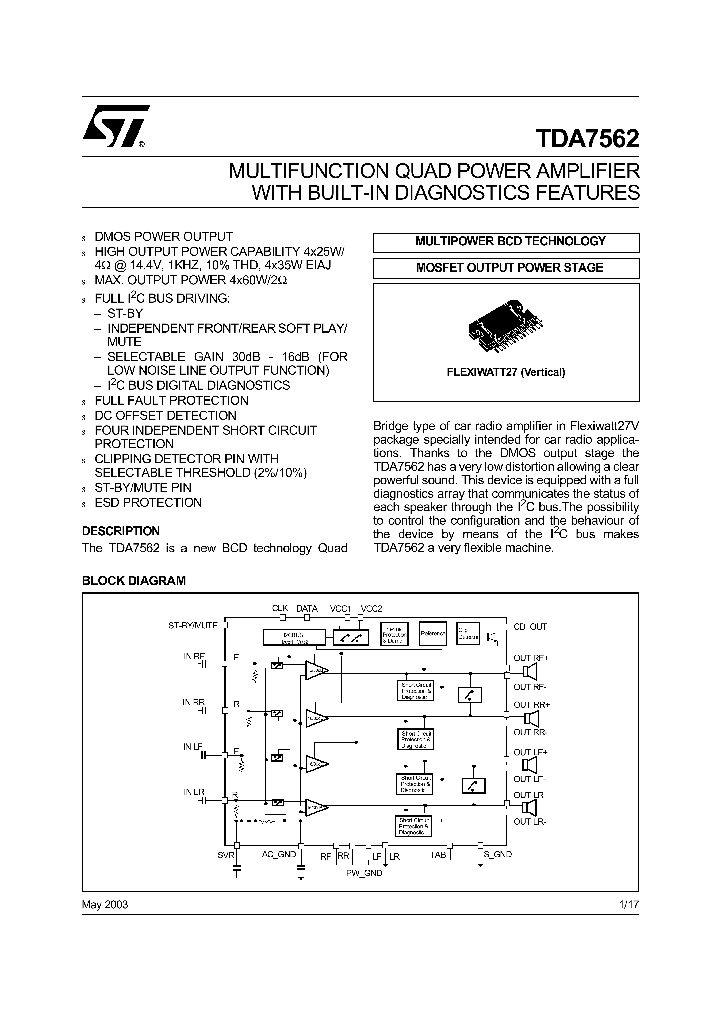 TDA7562_7335891.PDF Datasheet