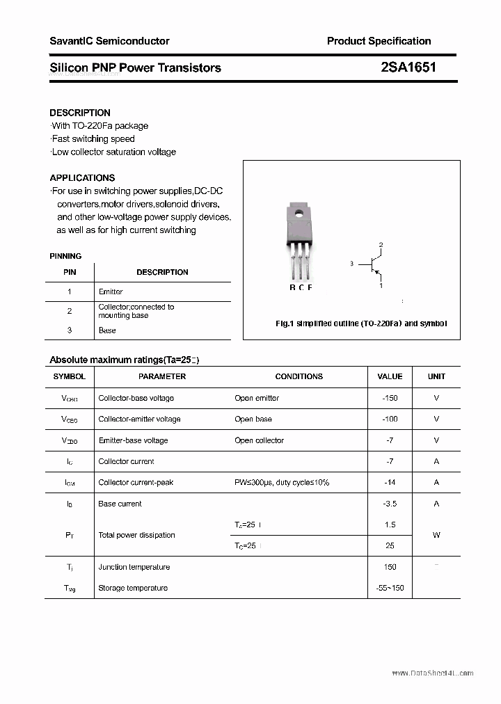 2SA1651_7337667.PDF Datasheet