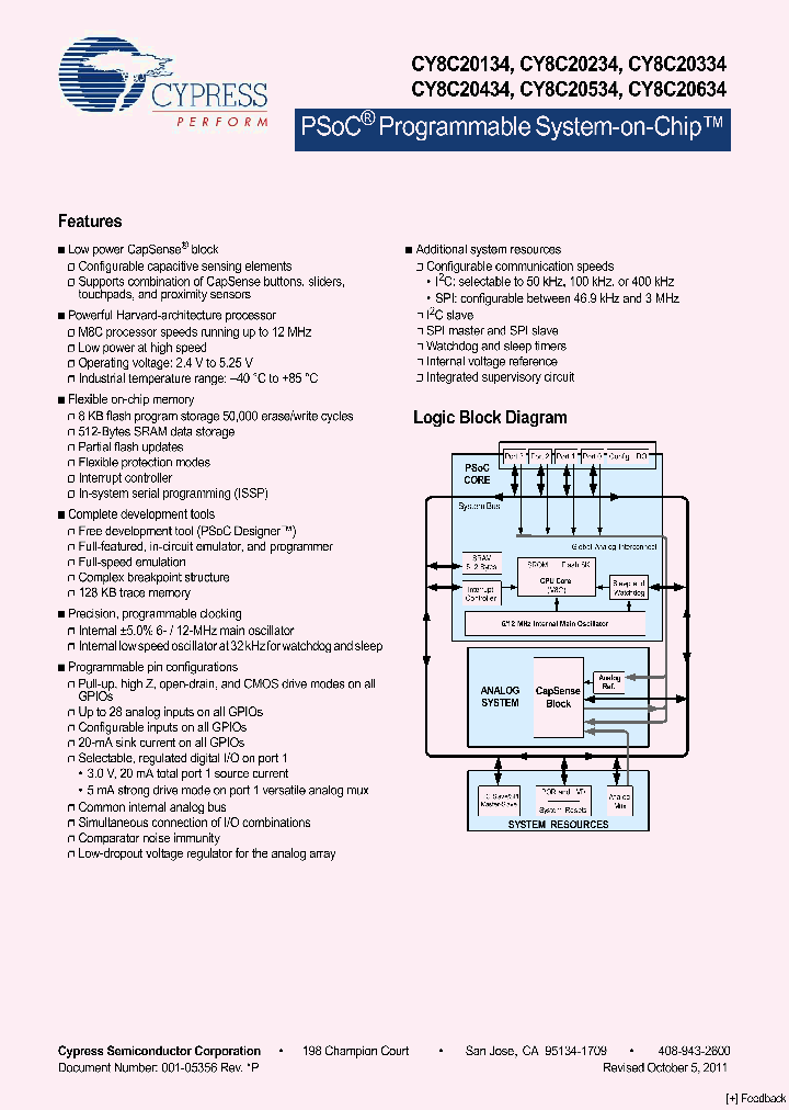 CY8C20234-12SXIT_7340760.PDF Datasheet