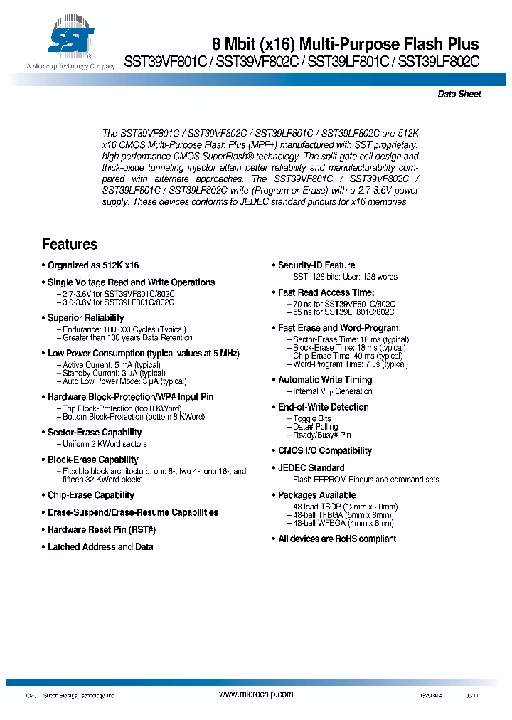 SST39VF801C-70-4I-EKE_7344961.PDF Datasheet