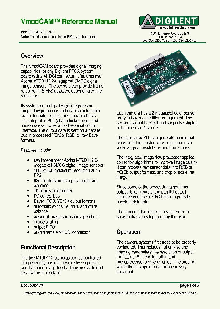 VMODCAMRM_7344633.PDF Datasheet