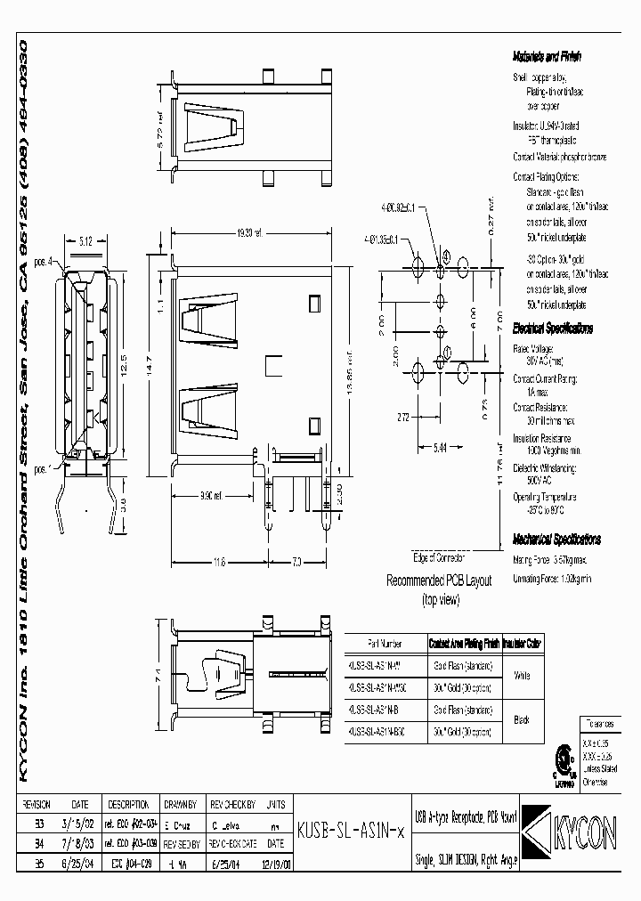 KUSB-SL-AS1N-B30_7350010.PDF Datasheet