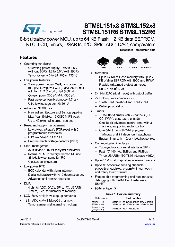 STM8L152R6_7355241.PDF Datasheet