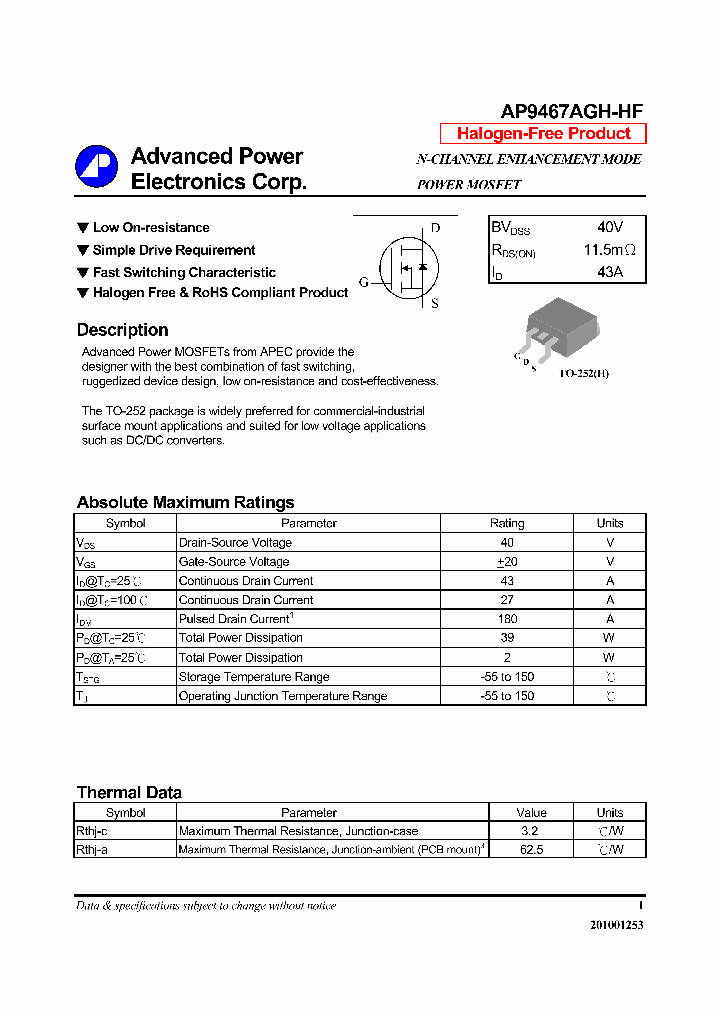 AP9467AGH-HF_7357133.PDF Datasheet