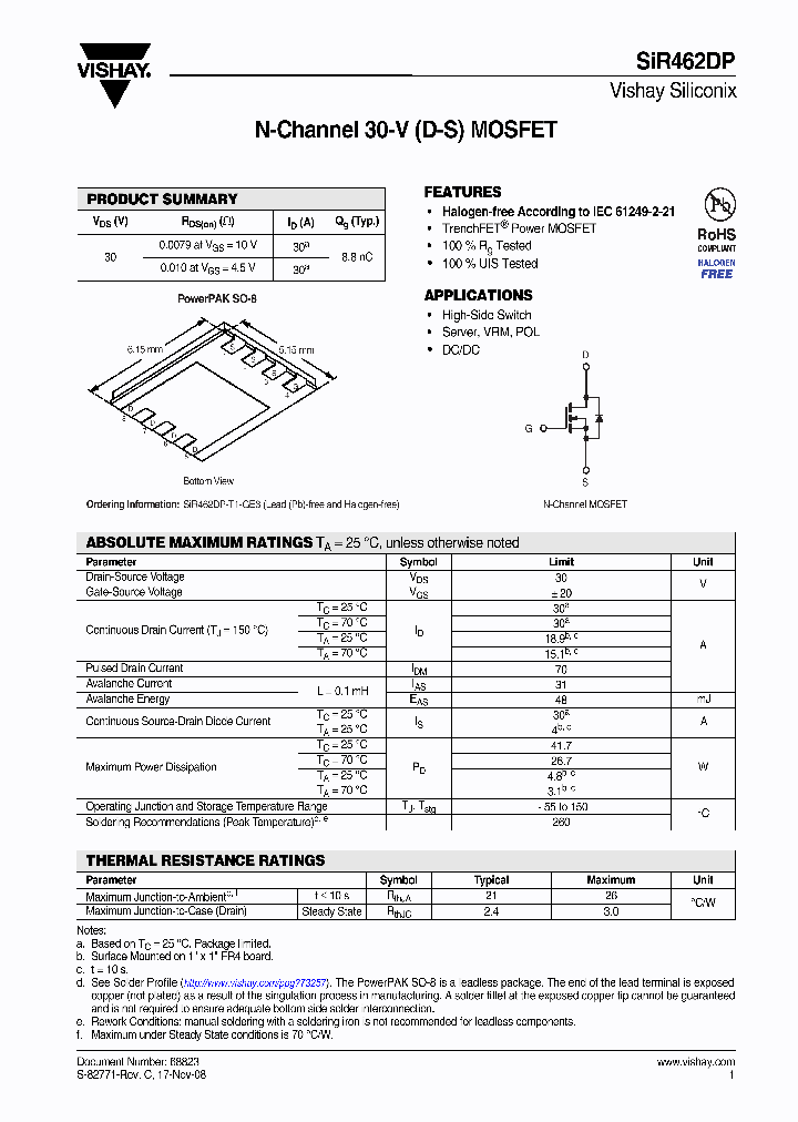 SIR462DP-T1-GE3_7357615.PDF Datasheet