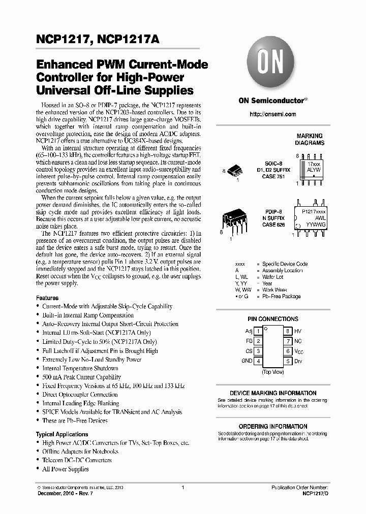 NCP1217AD65R2G_7359489.PDF Datasheet