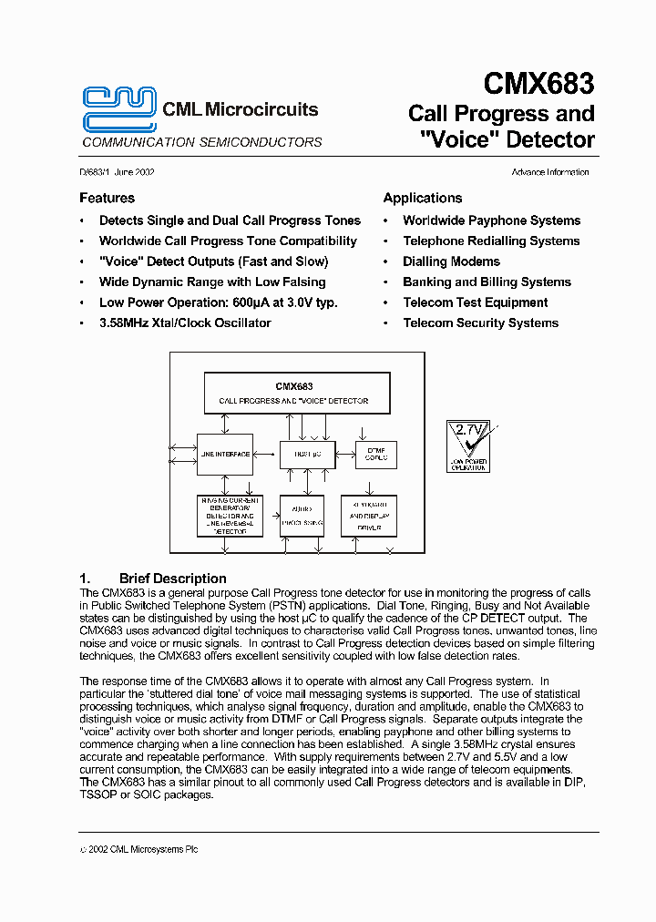 CMLMICROSYSTEMSPLC-CMX683P1_7397361.PDF Datasheet