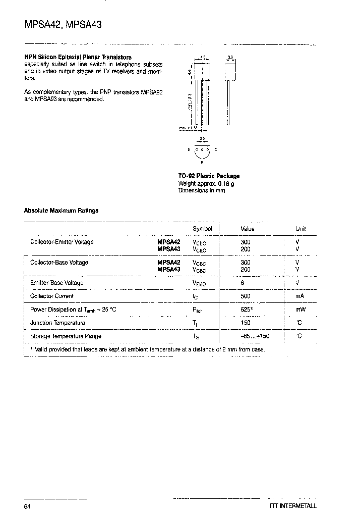 MPSA42_7399385.PDF Datasheet