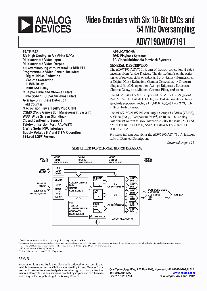 ADV7191KSTZ_7417454.PDF Datasheet