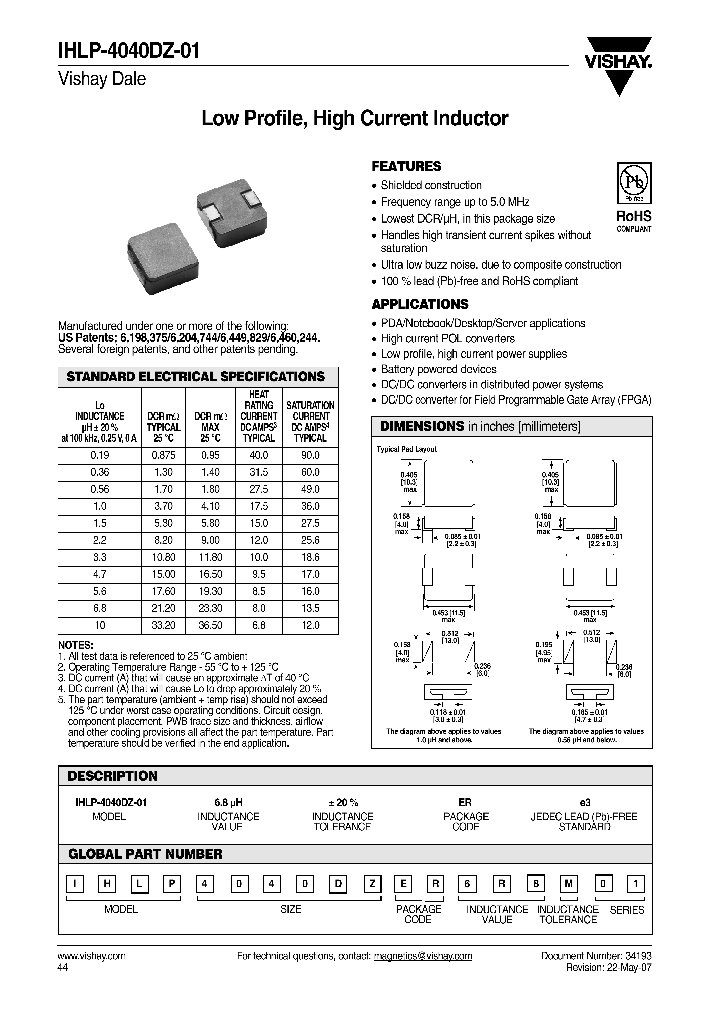 IHLP4040DZER100M01_7428239.PDF Datasheet