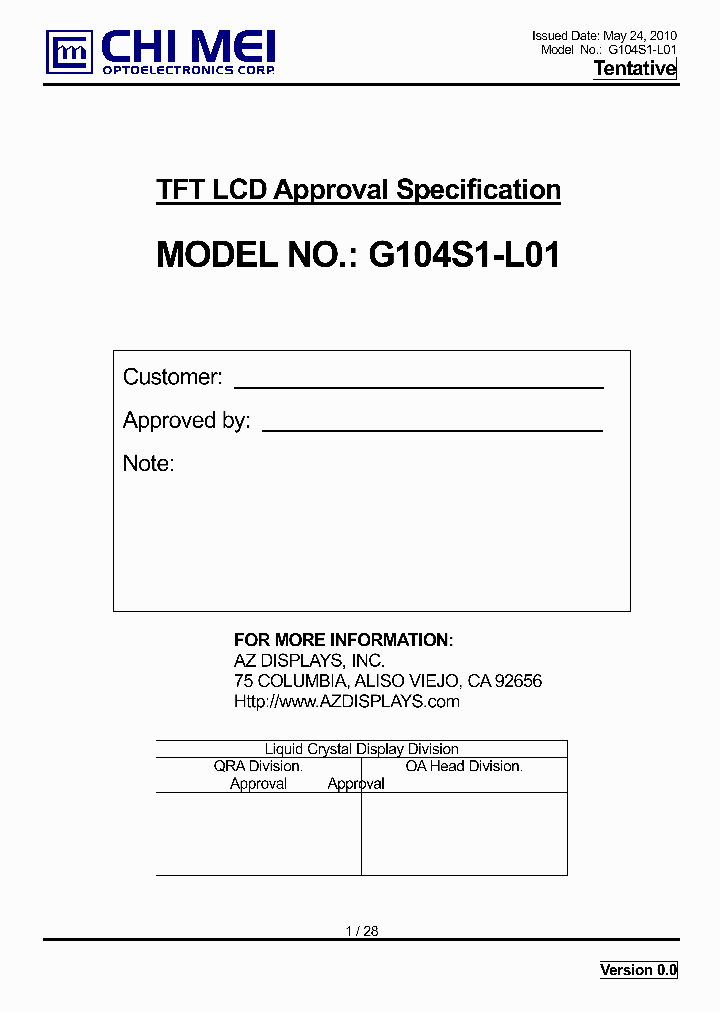 G104S1-L01_7428736.PDF Datasheet