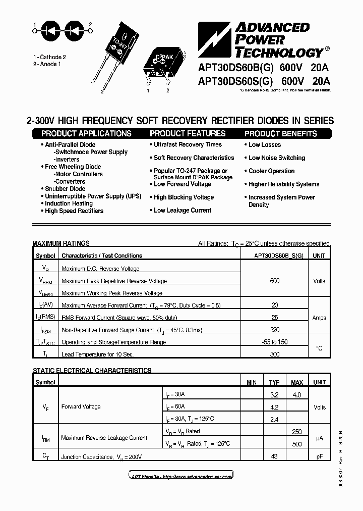 APT30DS60BG_7429329.PDF Datasheet