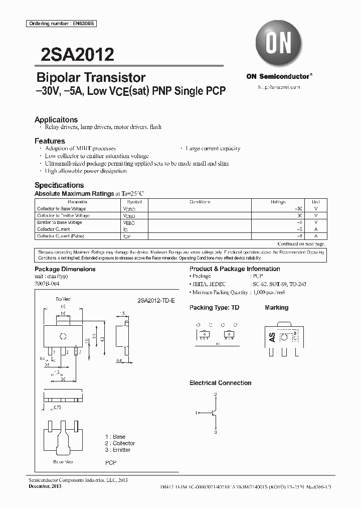 2SA2012-TD-E_7434178.PDF Datasheet