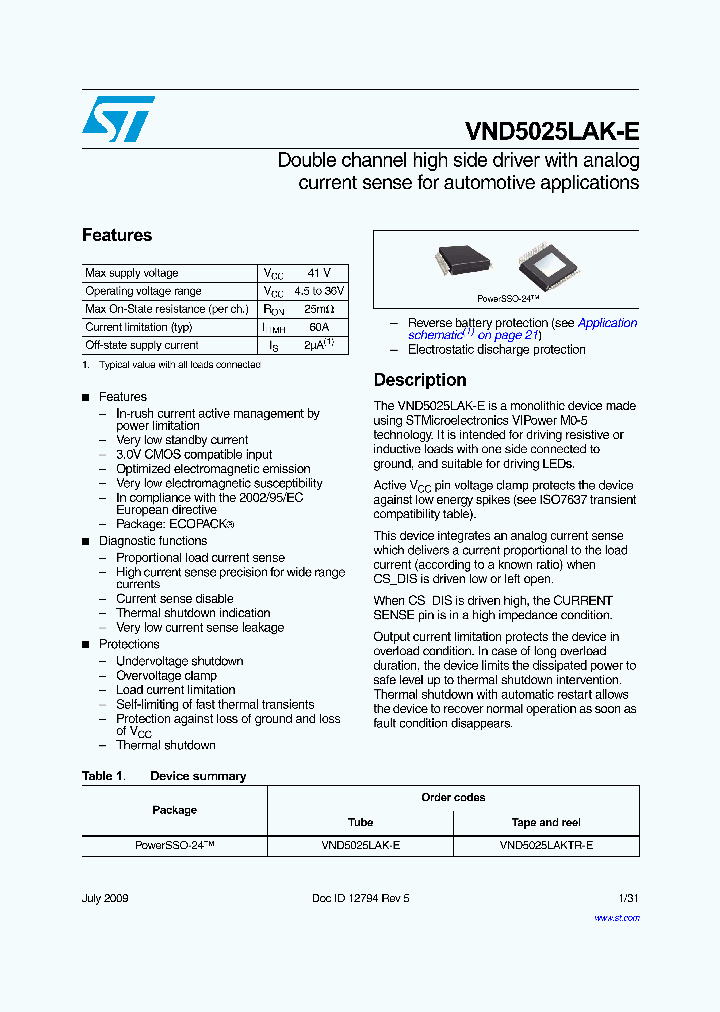 VND5025LAK-E_7449351.PDF Datasheet