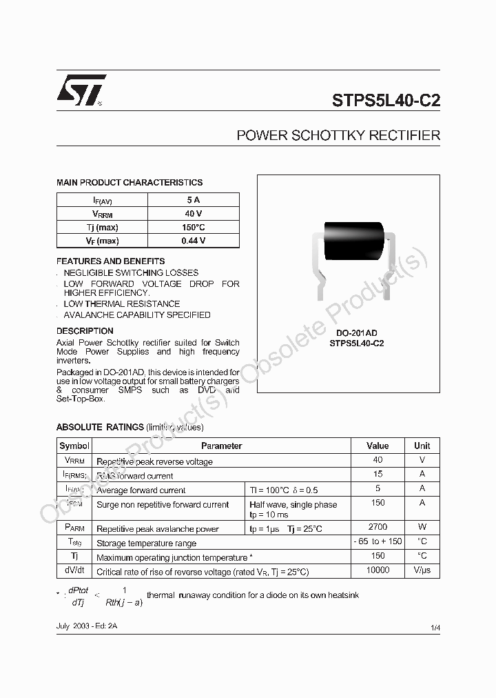 STPS5L40-C2_7479477.PDF Datasheet