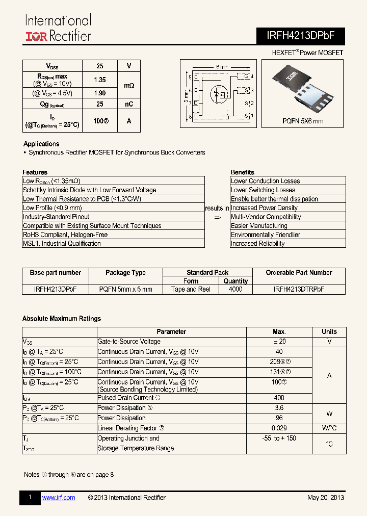IRFH4213DPBF_7486638.PDF Datasheet